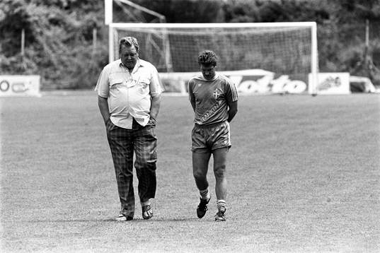 Lennart Johansson och Olle Nordin förbundskapten, Sverige