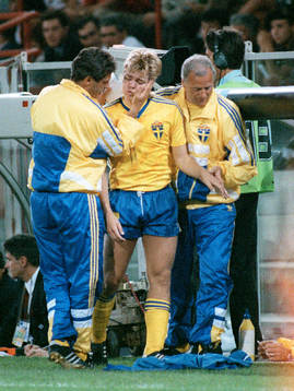 Olle Nordin, Förbundskapten och Tomas Brolin, Sverige