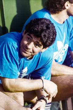 Diego Maradona på träningen