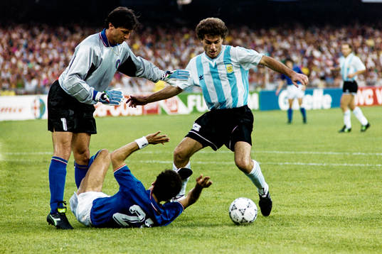 Italiens målvakt Walter Zenga och Gianluca Vialli