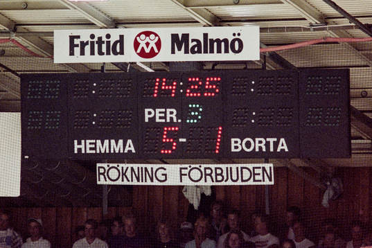 Resultattavlan på Malmö Isstadion