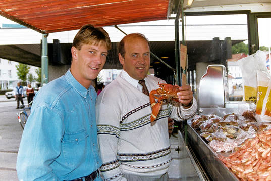 Kjell Jonevret och Benny Lennartsson vid hamnen