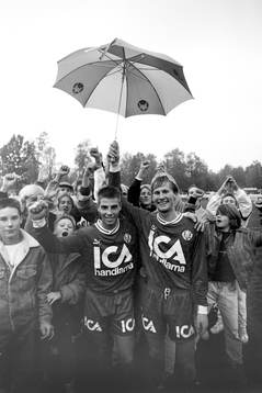 Helsingborgs målskyttar Jonas Dahlgren och Anders Jönsson