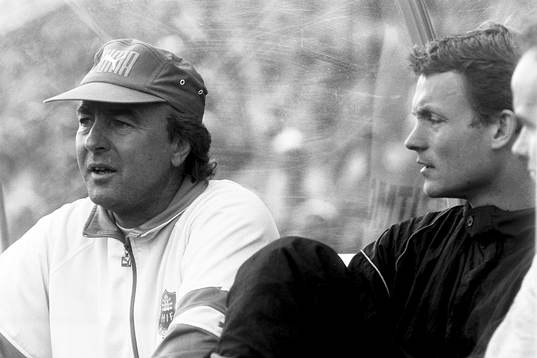 Bo Nilsson, tränare i Helsingborg och Torbjörn Nilsson,