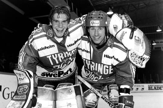 Magnus Swärdh, målvakt och Jan Lilja, Tyringe jublar