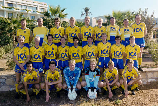 Den svenska truppen med bl.a Tomas Brolin, Patrik