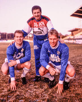 Peter Andersson, Stuart Baxter, tränare, och Vetle Andersen