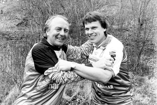 Bo Nilsson, tränare i Helsingborg  och Ulf Björn,