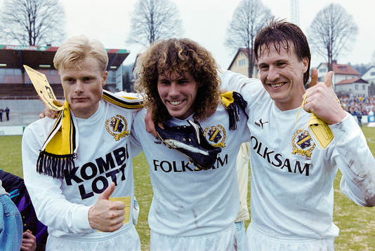 Peter Larsson, Hans Eskilsson och Per Harrysson, AIK jublar