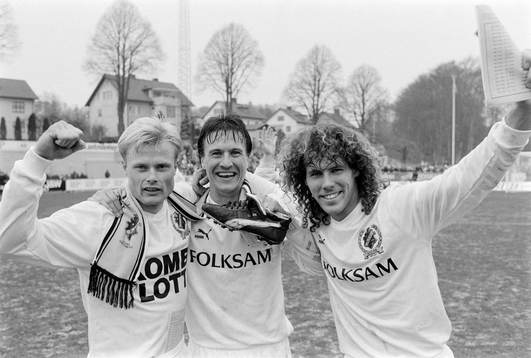 Peter Larsson, Per Harrysson och Hans Eskilsson, AIK jublar