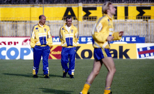 Tommy Svensson, förbundskapten och Tord Grip, Sverige