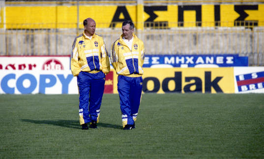 Tommy Svensson, förbundskapten och Tord Grip, Sverige