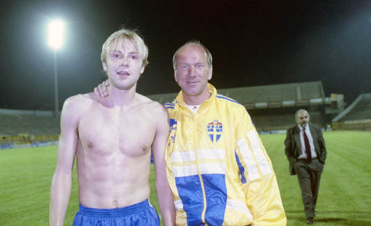 Håkan Mild och Tommy Svensson, förbundskapten, Sverige