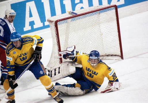 Kjell Samuelsson och Rolf Ridderwall, målvakt, Sverige i