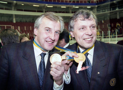 Curt Lundmark och Conny Evensson, förbundskapten med