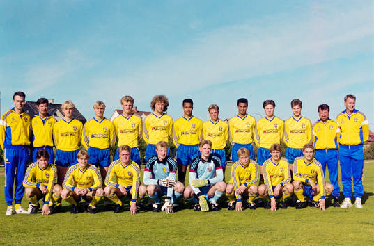 Lagbild med bl.a Magnus Hedman, målvakt, Anders Andersson,