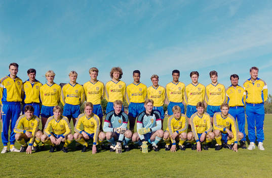 Lagbild med bl.a Magnus Hedman, målvakt, Anders Andersson,