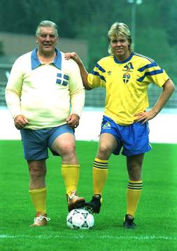 1991 Gunnar Nordahl i landslagsdress modell 40 och Tomas