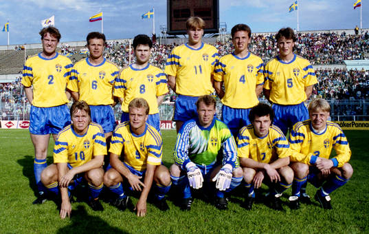 Fotboll, Sverige - Colombia, 2-2, lagbild, startelva,