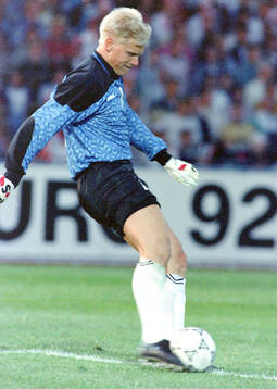 Denmarks goalkeeper Peter Schmeichel