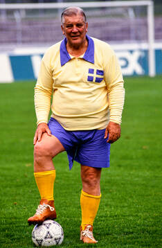 Gunnar Nordahl före matchen på Idrottsparken i Norrköping