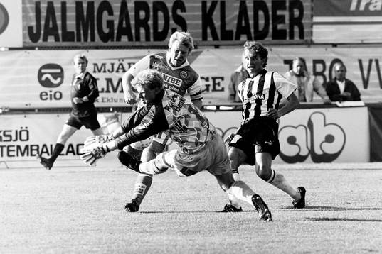 Situation framför landskronas målvakt Leif Nilsson
