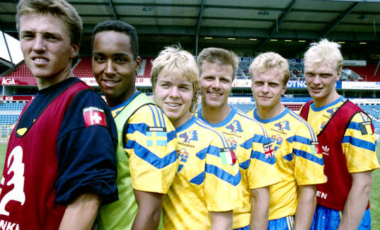 Fr. v: Mats Gren, Martin Dahlin, Tomas Brolin, Roland