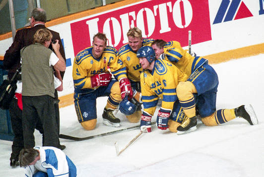 Thomas Rundqvist, Mats Sundin, Ulf Dahlén och Calle