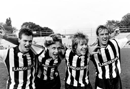 Landskronas målskyttar Jörgen Hegdal, Mats Andersson,