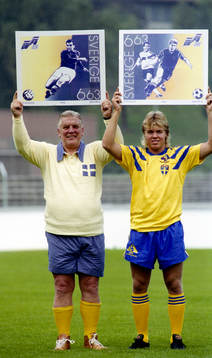 Gunnar Nordahl och Tomas Brolin, Sverige. Frimärken
