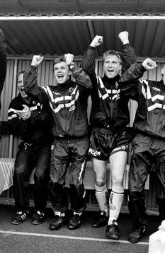 Anders Linderoth, tränare och Christer Andersson,