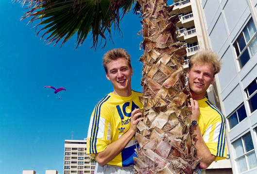 Stefan Landberg och Jan Ekholm, målvakt, Sverige