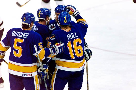 Brett Hull, St Louis Blues jublar