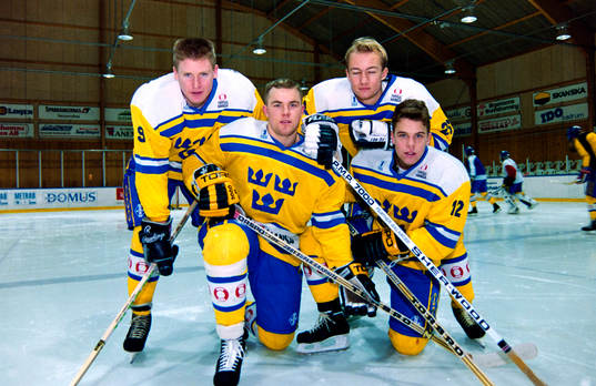 Bakre raden fr. v Niklas Sundblad och Michael Nylander.