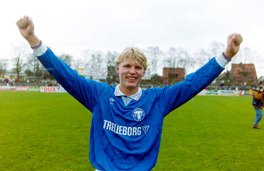Trelleborgs matchjälte Mats Lilienberg jublar