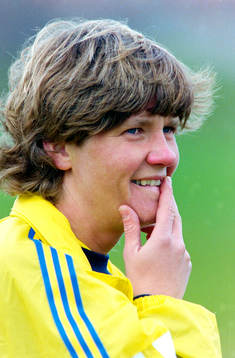 Pia Sundhage, förbundskapten i Sverige
