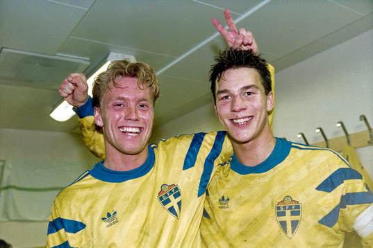 Björn Lilius och Patrik Andersson, Sverige jublar