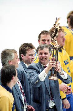 Curt Lundmark och Conny Evensson, förbundskapten, Sverige