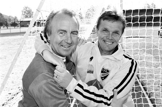 Bo Nilsson, tränare i Helsingborg och Anders Linderoth,