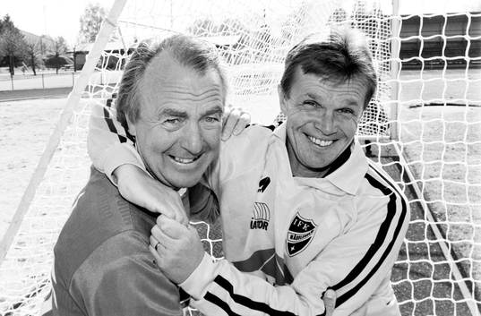 Bo Nilsson, tränare i Helsingborg och Anders Linderoth,