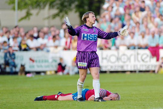 Leif Nilsson, målvakt, Landskrona och Mats Magnusson,