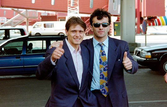 Dragan Stojkovic och Dejan Savićević på Arlanda