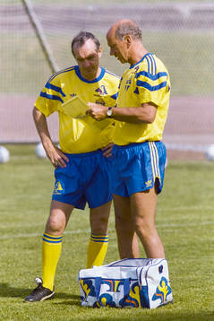 Tord Grip och Tommy Svensson, förbundskapten, Sverige