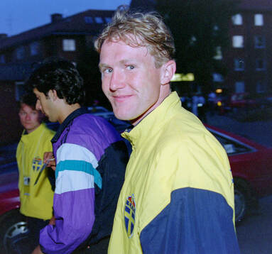 Swedens goalscorer Jan Eriksson