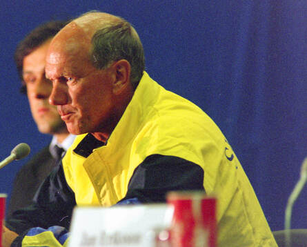 Swedens manager Tommy Svensson and french manager Michel
