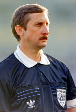 Referee Alexey Spirin of Russia