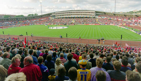 Spectators at Nya Ullevi Stadium in Goteborg