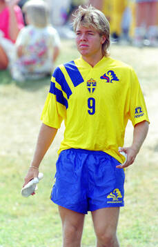 Swedens Tomas Brolin at training camp in Gimo