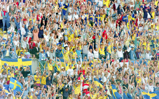 Fotboll, EM, Sverige - Danmark