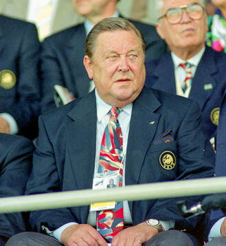 Uefa president Lennart Johansson of Sweden